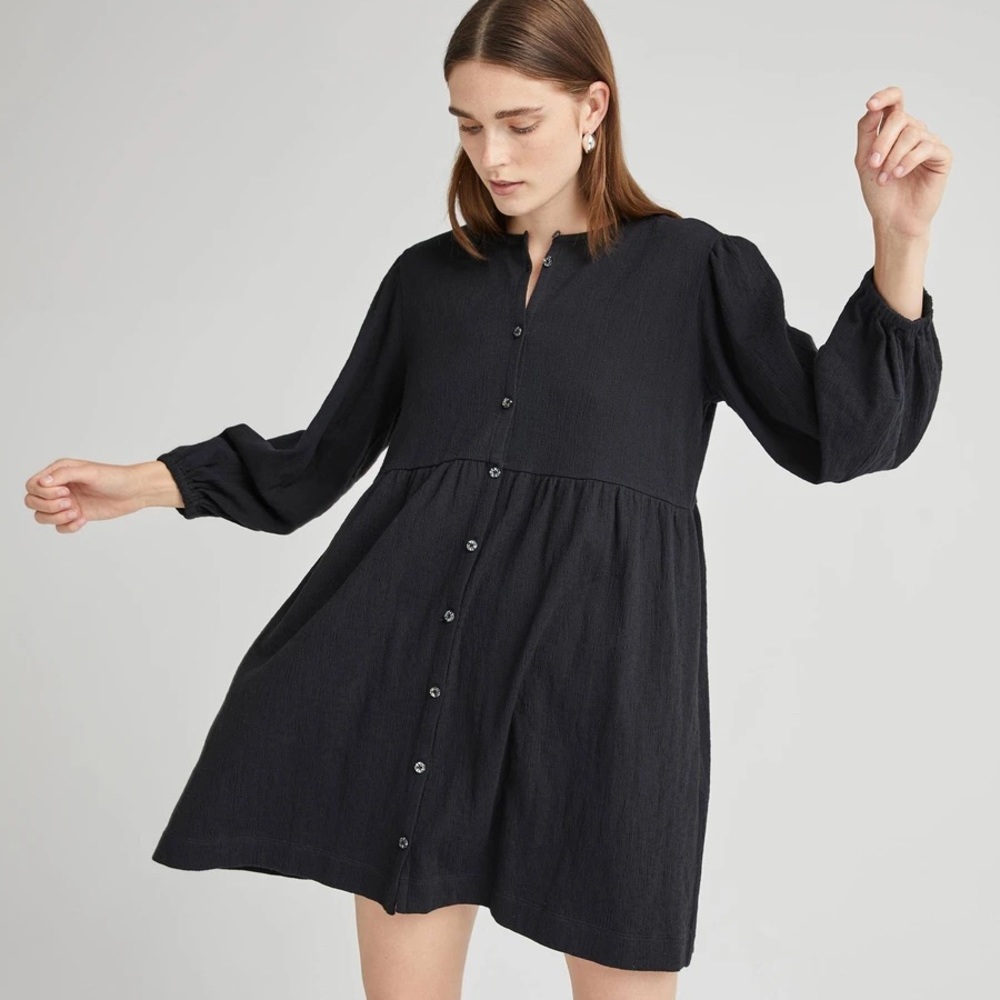 Richer Poorer Cloud Weave Button up Dress